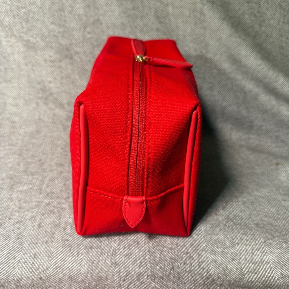 Burberry Red Cotton Embossed Cosmetic Toiletry Bag - Picture 2 of 9